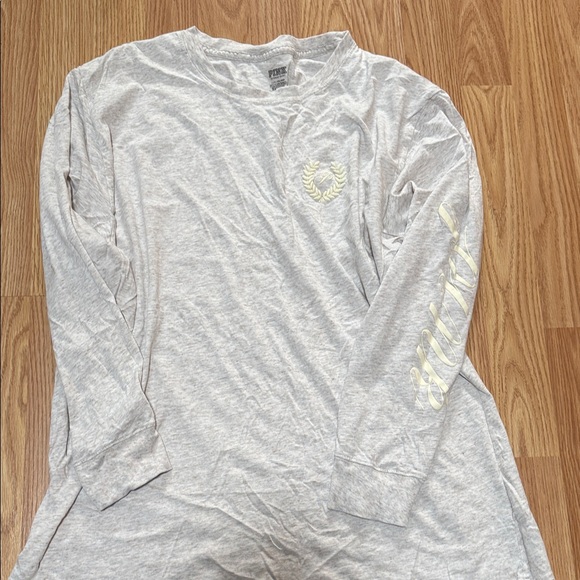 PINK Victoria's Secret Cream Long Sleeve Tee - Picture 3 of 4